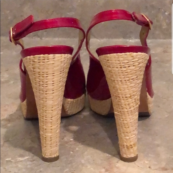 STUART WEITZMAN - Red Patent Leather Slingbacks - US 10 - Picture 3 of 6